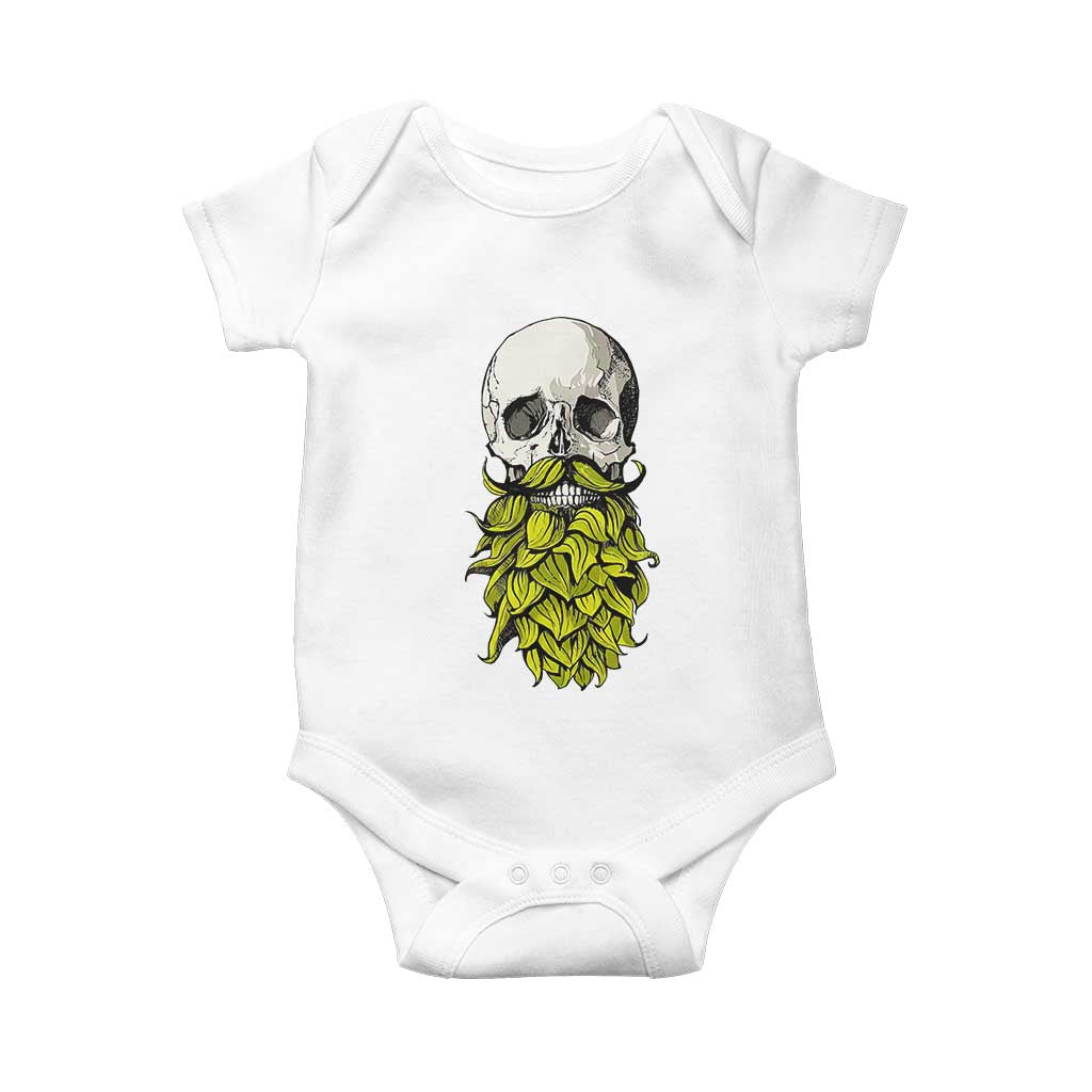 Vintage Craft Brewer Beer Lover Gift Baby Onesie Beer Hops Beard Skull TS12 White Print Your Wear