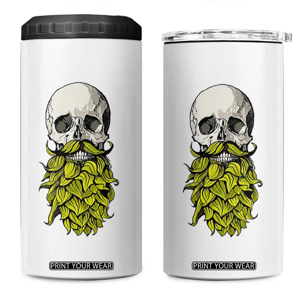 Vintage Craft Brewer Beer Lover Gift 4 in 1 Can Cooler Tumbler Beer Hops Beard Skull TS12 One Size: 16 oz White Print Your Wear