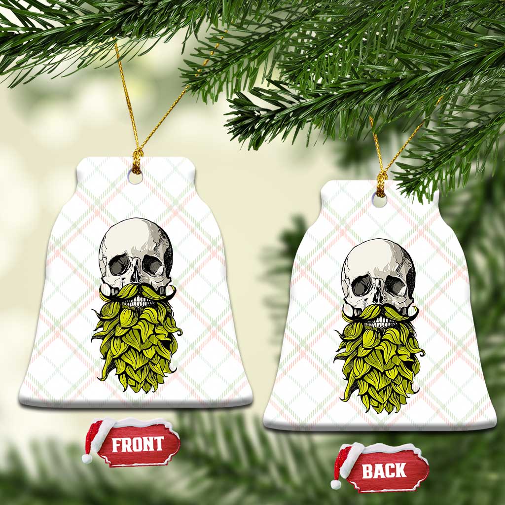 Vintage Craft Brewer Beer Lover Gift Ceramic Ornament Beer Hops Beard Skull