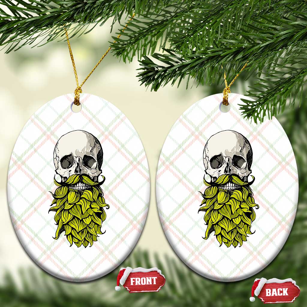 Vintage Craft Brewer Beer Lover Gift Ceramic Ornament Beer Hops Beard Skull