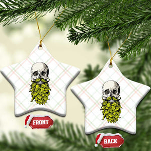 Vintage Craft Brewer Beer Lover Gift Ceramic Ornament Beer Hops Beard Skull