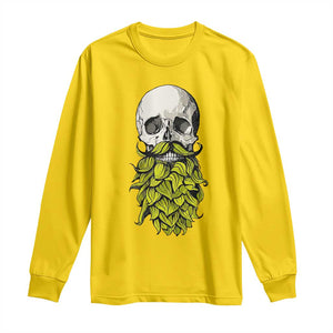Vintage Craft Brewer Beer Lover Gift Long Sleeve Shirt Beer Hops Beard Skull