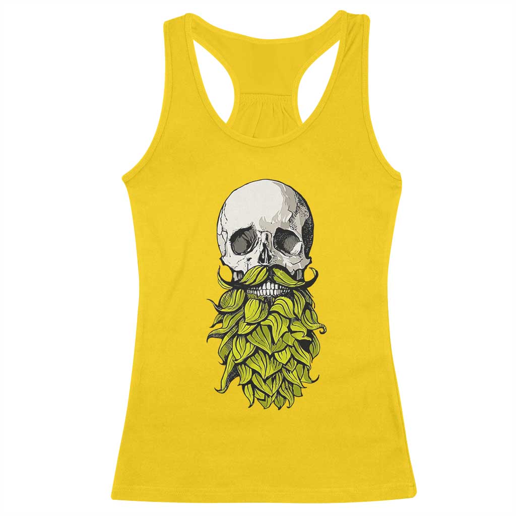 Vintage Craft Brewer Beer Lover Gift Racerback Tank Top Beer Hops Beard Skull
