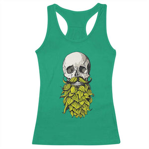 Vintage Craft Brewer Beer Lover Gift Racerback Tank Top Beer Hops Beard Skull