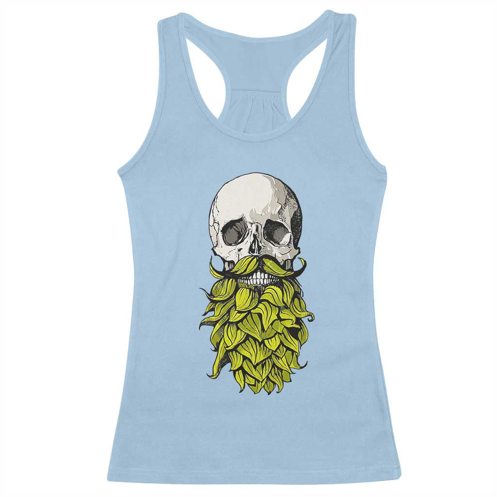 Vintage Craft Brewer Beer Lover Gift Racerback Tank Top Beer Hops Beard Skull