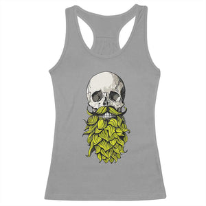 Vintage Craft Brewer Beer Lover Gift Racerback Tank Top Beer Hops Beard Skull