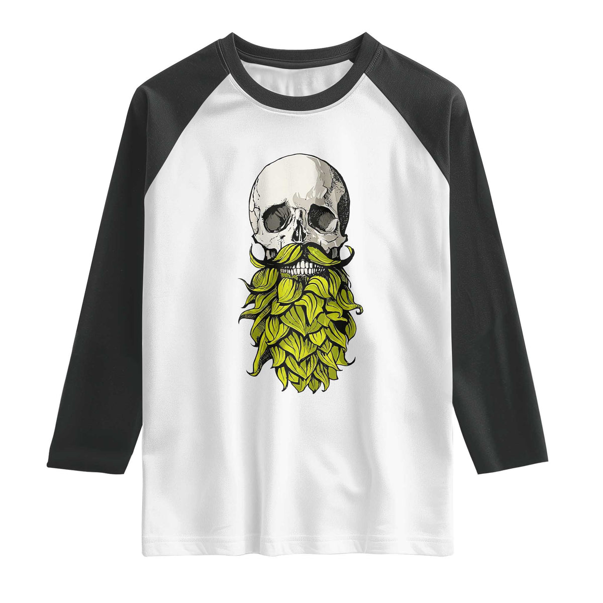 Vintage Craft Brewer Beer Lover Gift Raglan Shirt Beer Hops Beard Skull