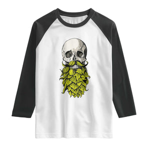 Vintage Craft Brewer Beer Lover Gift Raglan Shirt Beer Hops Beard Skull