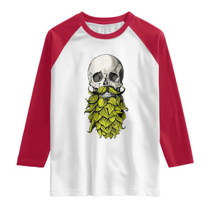 Vintage Craft Brewer Beer Lover Gift Raglan Shirt Beer Hops Beard Skull