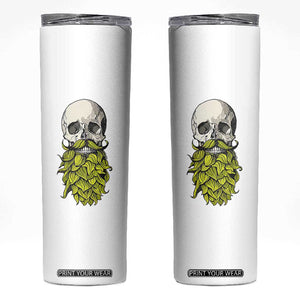 Vintage Craft Brewer Beer Lover Gift Skinny Tumbler Beer Hops Beard Skull