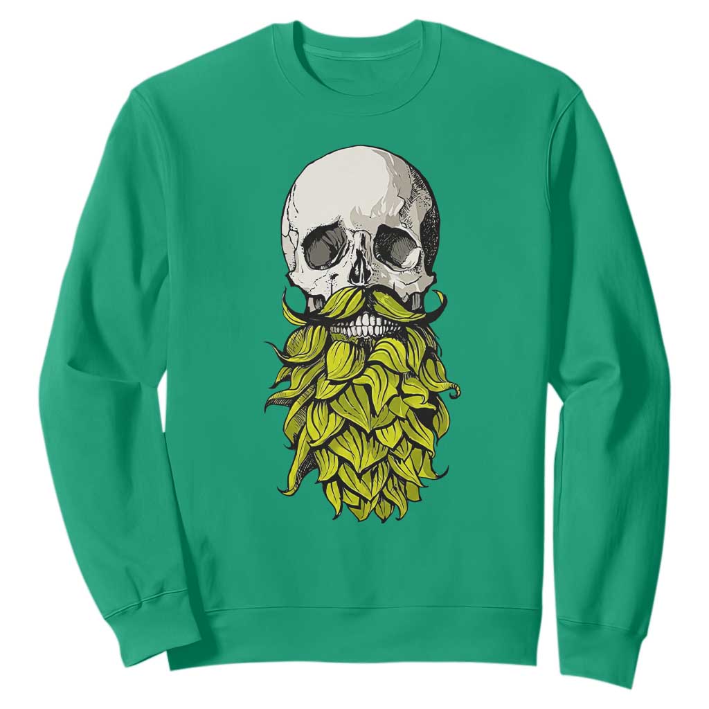 Vintage Craft Brewer Beer Lover Gift Sweatshirt Beer Hops Beard Skull