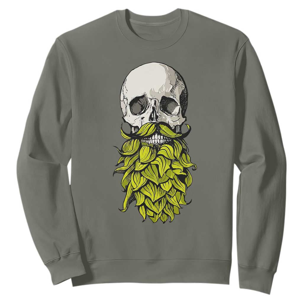 Vintage Craft Brewer Beer Lover Gift Sweatshirt Beer Hops Beard Skull