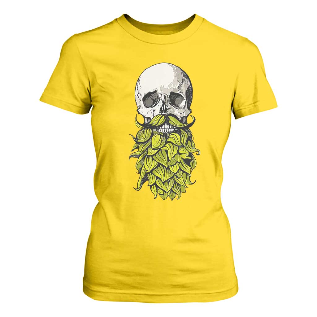 Vintage Craft Brewer Beer Lover Gift T Shirt For Women Beer Hops Beard Skull