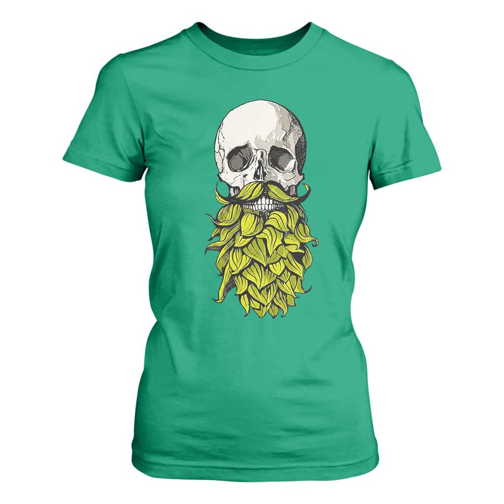 Vintage Craft Brewer Beer Lover Gift T Shirt For Women Beer Hops Beard Skull