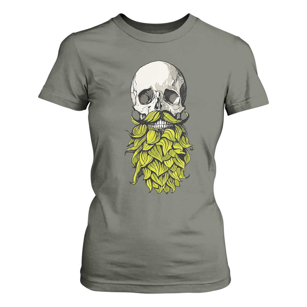 Vintage Craft Brewer Beer Lover Gift T Shirt For Women Beer Hops Beard Skull