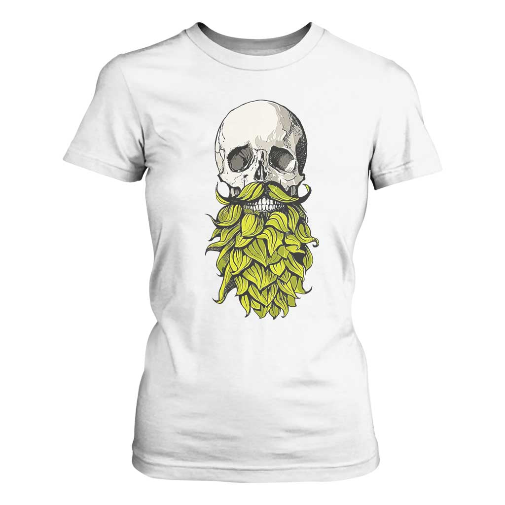 Vintage Craft Brewer Beer Lover Gift T Shirt For Women Beer Hops Beard Skull