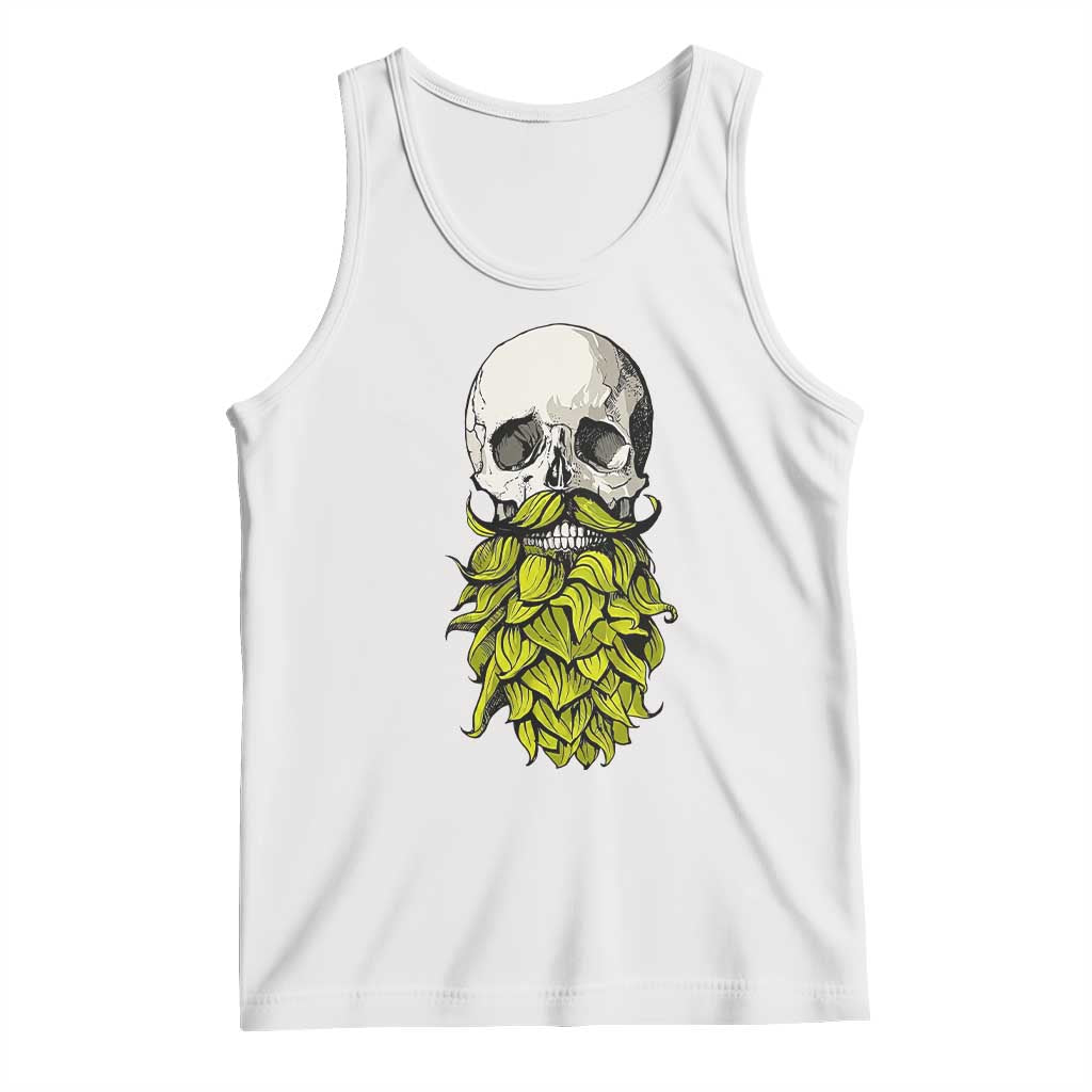 Vintage Craft Brewer Beer Lover Gift Tank Top Beer Hops Beard Skull TS12 White Print Your Wear