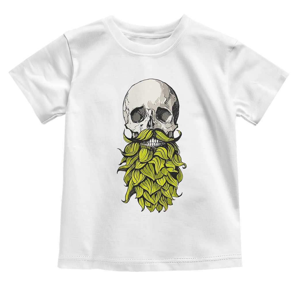 Vintage Craft Brewer Beer Lover Gift Toddler T Shirt Beer Hops Beard Skull TS12 White Print Your Wear