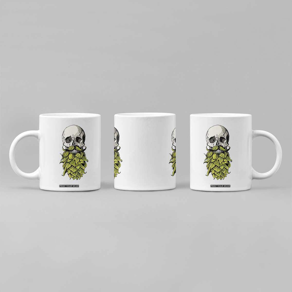 Vintage Craft Brewer Beer Lover Gift Coffee Mug Beer Hops Beard Skull