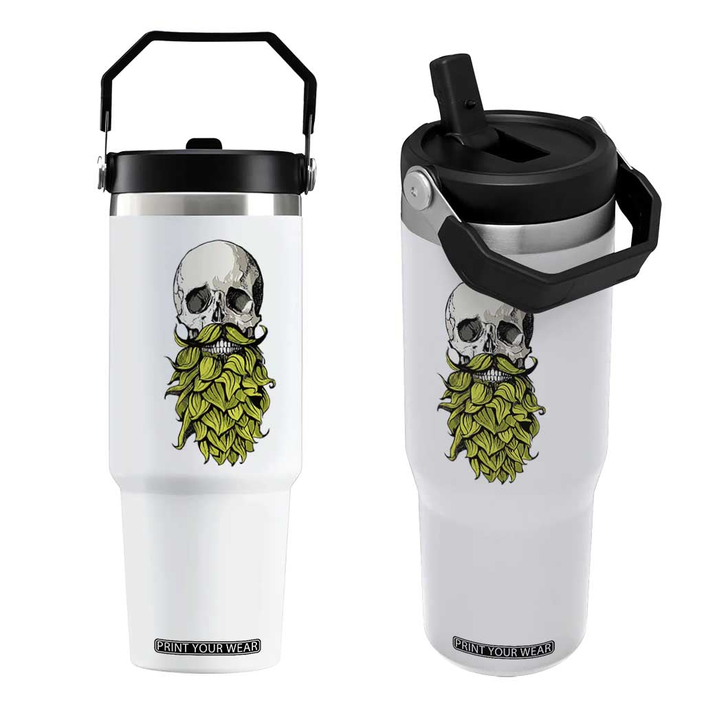 Vintage Craft Brewer Beer Lover Gift Flip Straw Tumbler Beer Hops Beard Skull TS12 One Size: 30 oz White Print Your Wear