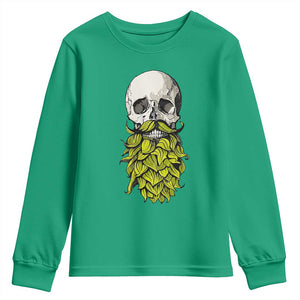 Vintage Craft Brewer Beer Lover Gift Youth Sweatshirt Beer Hops Beard Skull