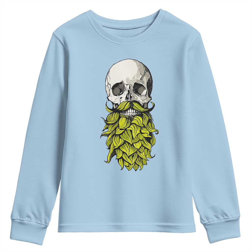 Vintage Craft Brewer Beer Lover Gift Youth Sweatshirt Beer Hops Beard Skull