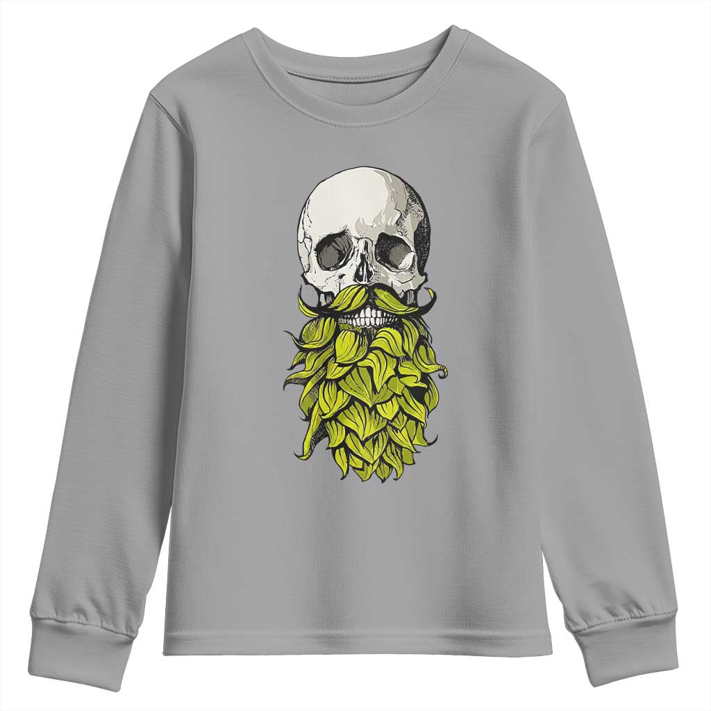 Vintage Craft Brewer Beer Lover Gift Youth Sweatshirt Beer Hops Beard Skull
