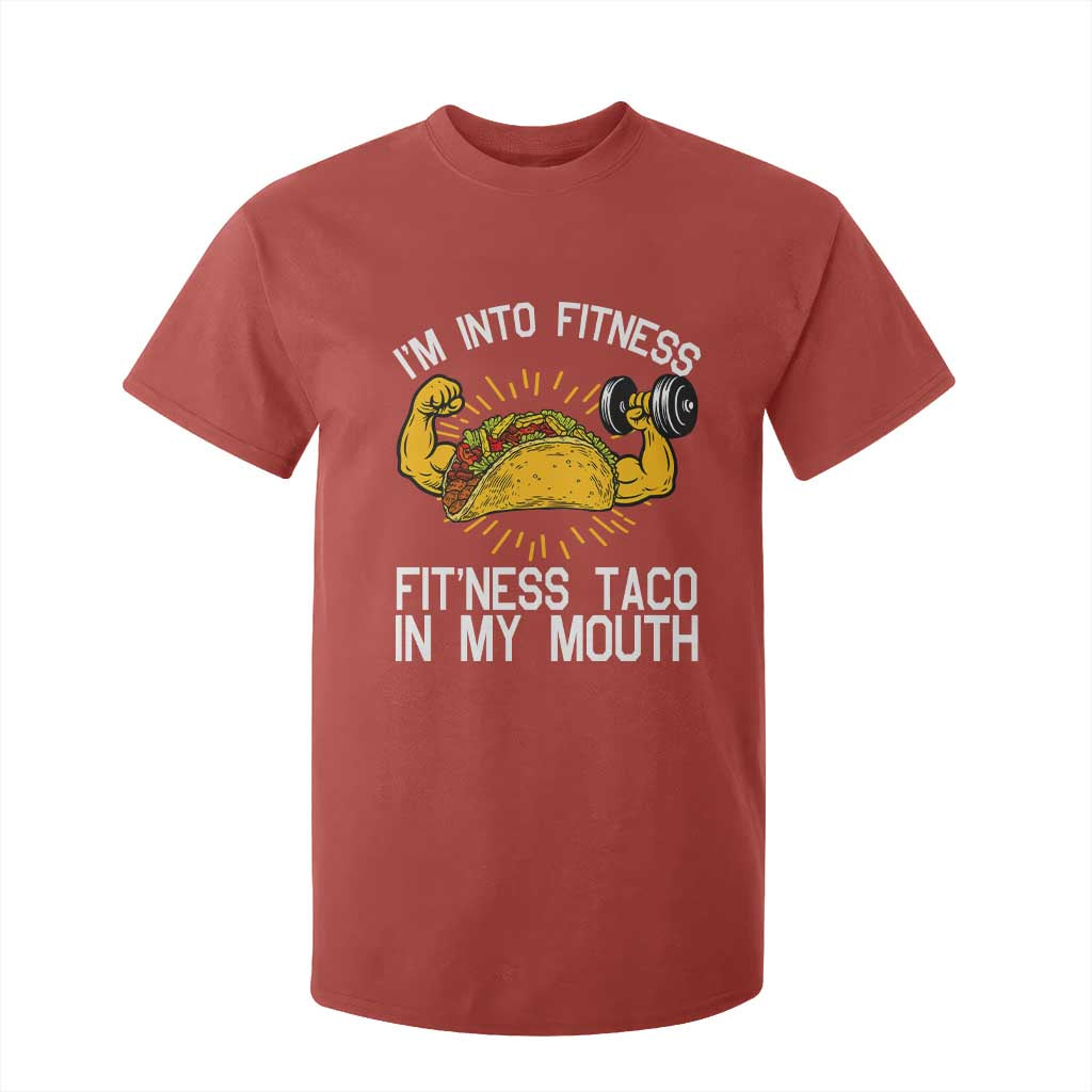 Funny Tacos Lover T Shirt For Kid I Am Into Fitness TS12 Red Print Your Wear