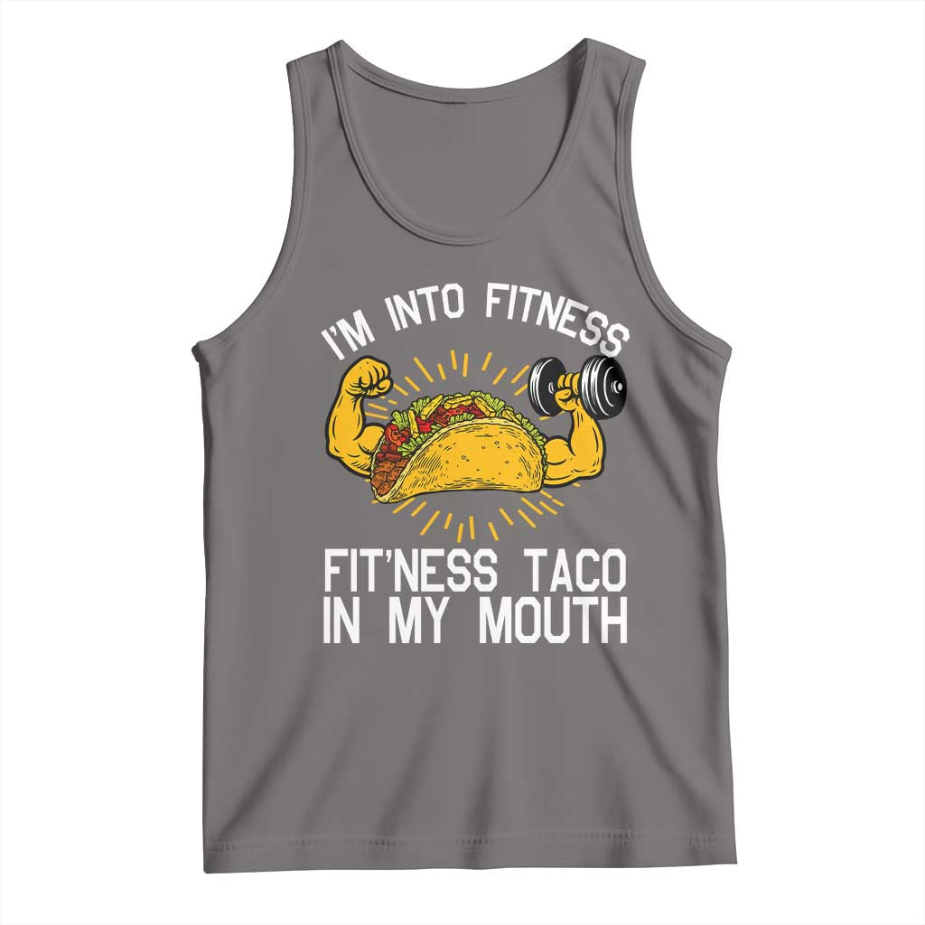 Funny Tacos Lover Tank Top I Am Into Fitness TS12 Deep Heather Print Your Wear