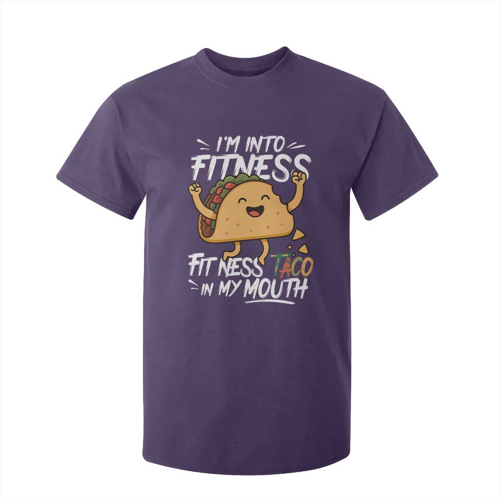Funny Mexican Food Lover T Shirt For Kid I Am Into Fitness Taco In My Mouth TS12 Purple Print Your Wear