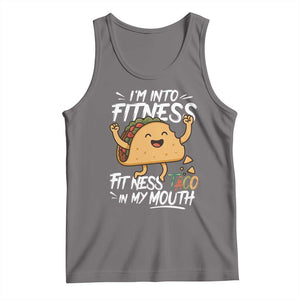 Funny Mexican Food Lover Tank Top I Am Into Fitness Taco In My Mouth TS12 Deep Heather Print Your Wear
