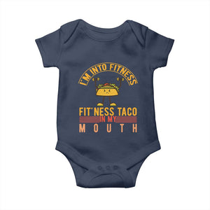 Tacos Lover Baby Onesie I Am Into Fitness Humor TS12 Navy Print Your Wear