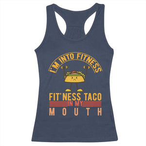 Tacos Lover Racerback Tank Top I Am Into Fitness Humor TS12 Navy Print Your Wear