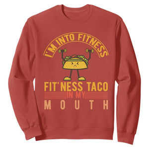 Tacos Lover Sweatshirt I Am Into Fitness Humor TS12 Red Print Your Wear