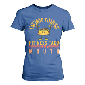 Tacos Lover T Shirt For Women I Am Into Fitness Humor TS12 Royal Blue Print Your Wear