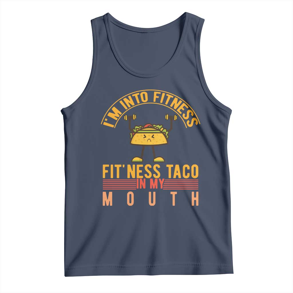 Tacos Lover Tank Top I Am Into Fitness Humor TS12 Navy Print Your Wear