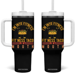 Tacos Lover Tumbler With Handle I Am Into Fitness Humor TS12 One Size: 40 oz Black Print Your Wear