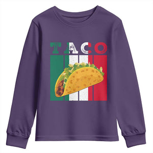 Tacos Lover Mexican Food Youth Sweatshirt Funny Quote Gift TS12 Purple Print Your Wear