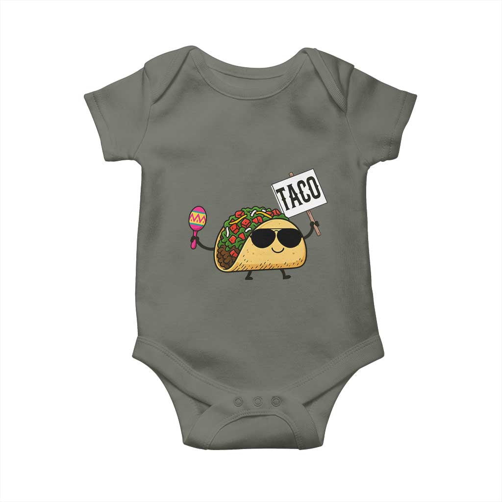 Tacos Lovers Baby Onesie Mexican Food Lover Gift TS12 Military Green Print Your Wear