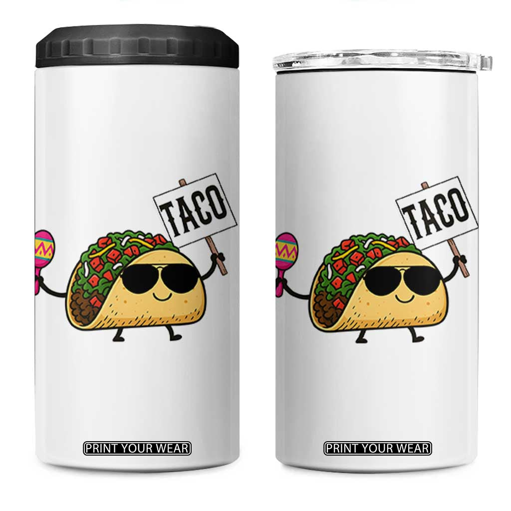 Tacos Lovers 4 in 1 Can Cooler Tumbler Mexican Food Lover Gift TS12 One Size: 16 oz White Print Your Wear