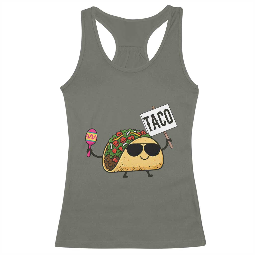 Tacos Lovers Racerback Tank Top Mexican Food Lover Gift TS12 Military Green Print Your Wear