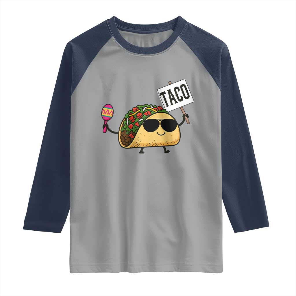 Tacos Lovers Raglan Shirt Mexican Food Lover Gift TS12 Sport Gray Navy Print Your Wear