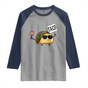 Tacos Lovers Raglan Shirt Mexican Food Lover Gift TS12 Sport Gray Navy Print Your Wear