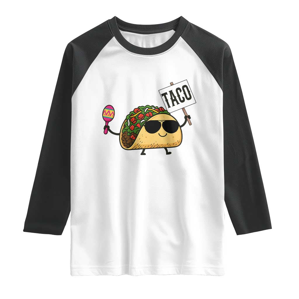 Tacos Lovers Raglan Shirt Mexican Food Lover Gift TS12 White Black Print Your Wear