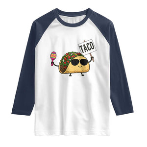 Tacos Lovers Raglan Shirt Mexican Food Lover Gift TS12 White Navy Print Your Wear