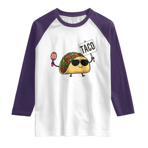 Tacos Lovers Raglan Shirt Mexican Food Lover Gift TS12 White Purple Print Your Wear
