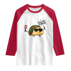 Tacos Lovers Raglan Shirt Mexican Food Lover Gift TS12 White Red Print Your Wear