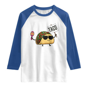 Tacos Lovers Raglan Shirt Mexican Food Lover Gift TS12 White Royal Print Your Wear