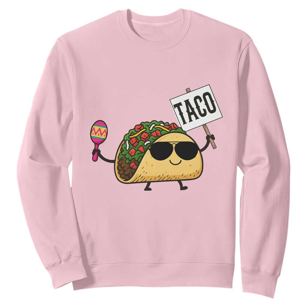 Tacos Lovers Sweatshirt Mexican Food Lover Gift TS12 Light Pink Print Your Wear