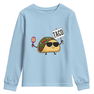 Tacos Lovers Youth Sweatshirt Mexican Food Lover Gift TS12 Light Blue Print Your Wear